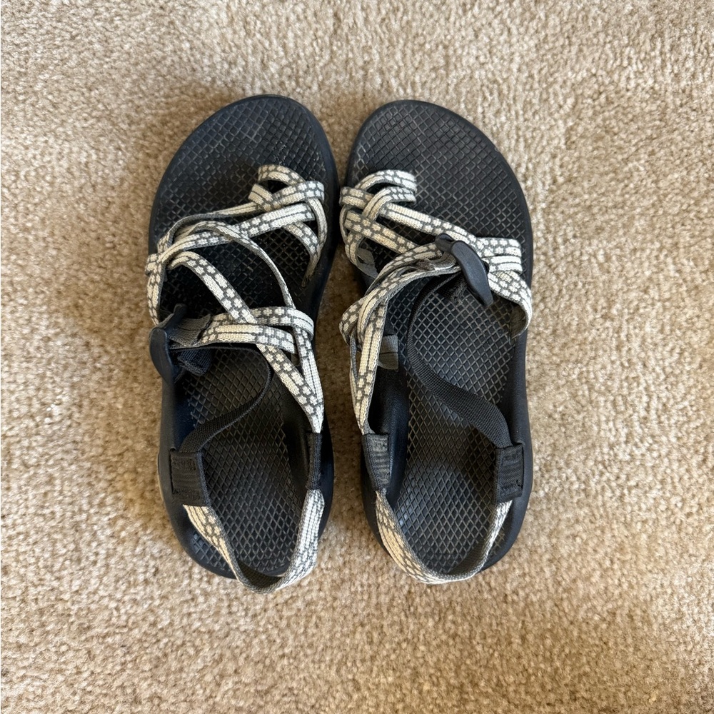 Chacos Gray and White Strappy Sandals